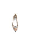 Pointed Toe Rhinestone Slip on Low Heels