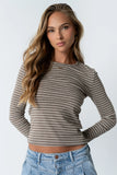 Indiana Striped Top in Beige