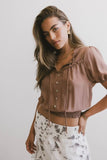 Pax Smocked Blouse in Rust FINAL SALE