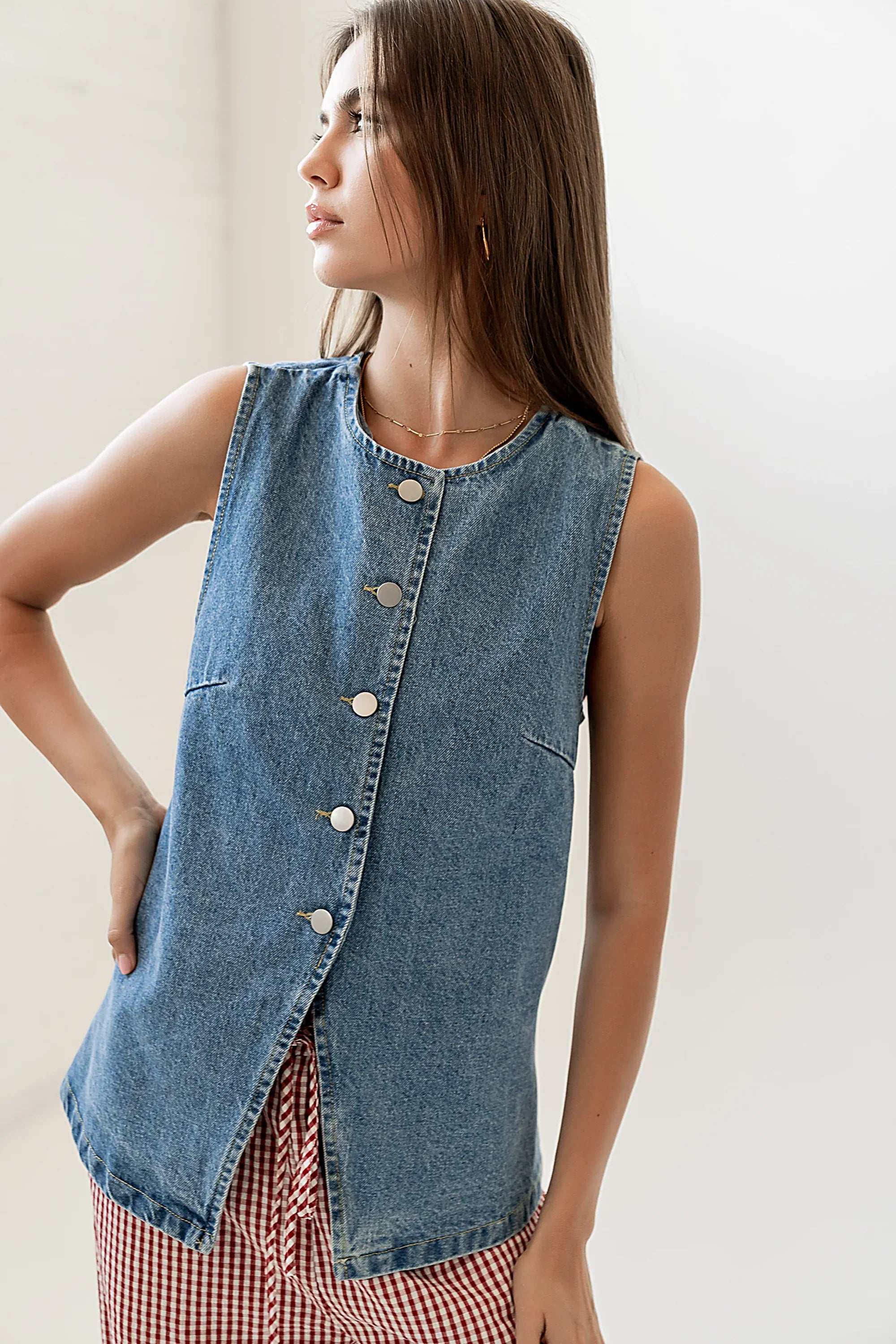 Lyra Denim Vest FINAL SALE