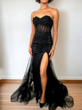 Blakely Gown Strapless Embellished Corset Tulle Dress