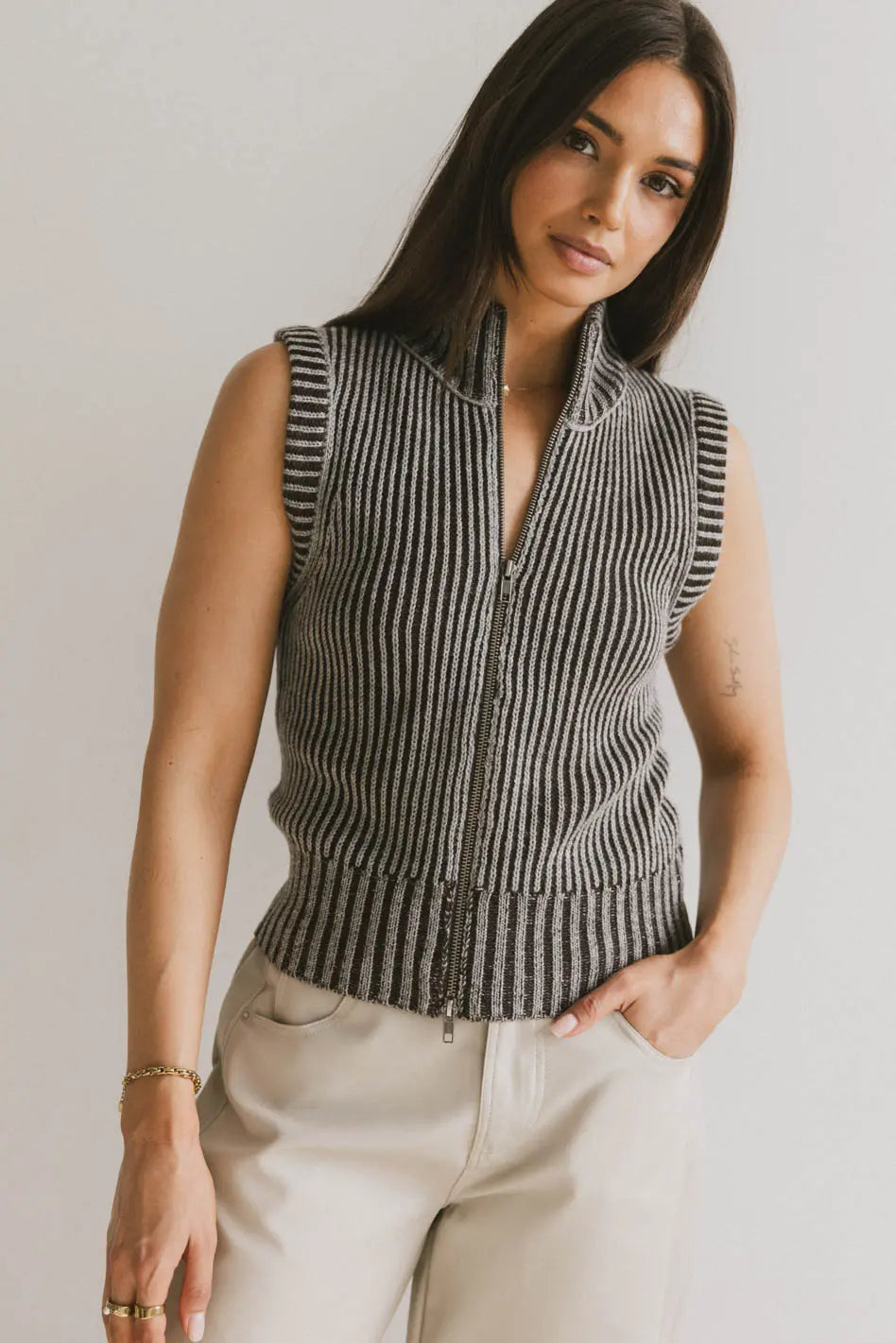 Monroe Zip Up in Grey FINAL SALE