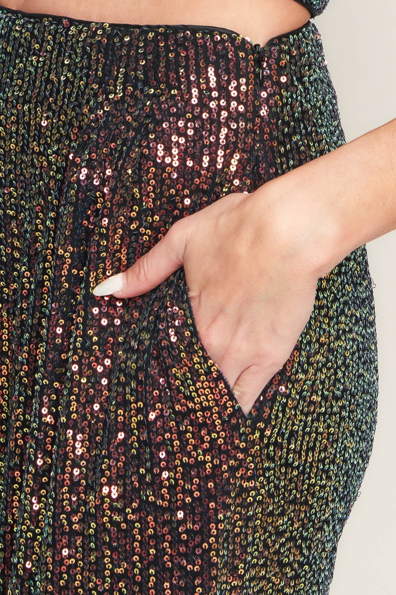 CHARMING COMPOSURE SEQUIN CROP TOP PANT SET FINAL SALE