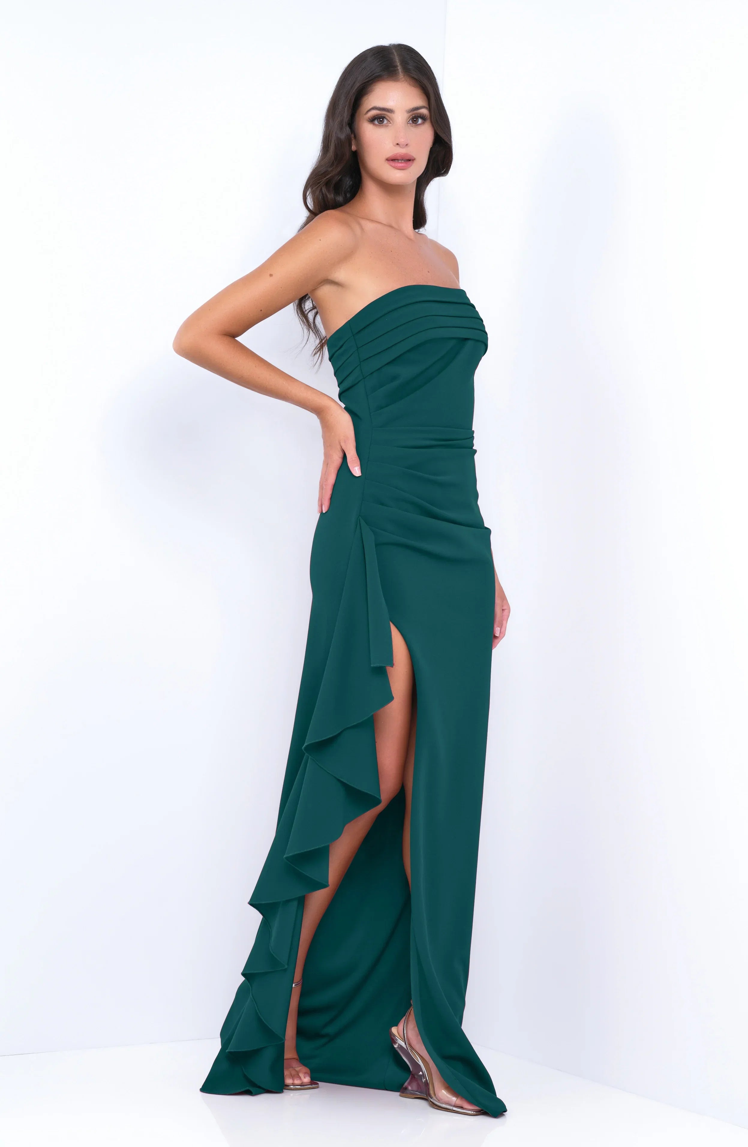 Marie Strapless Maxi Dress Emerald