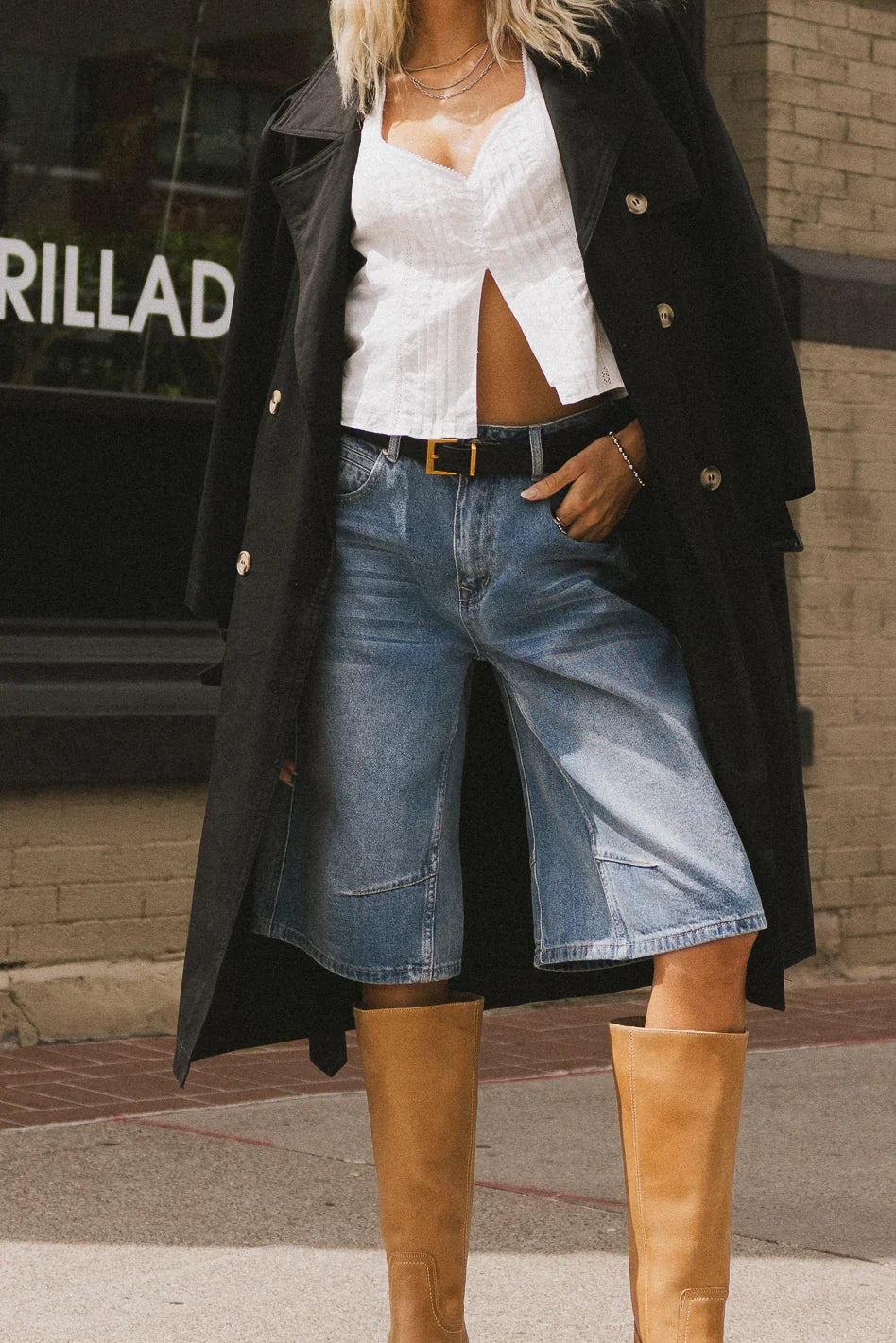 Alden Bermuda Shorts in Medium Wash FINAL SALE