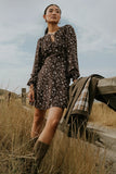 Myles Floral Mini Dress in Burgundy FINAL SALE