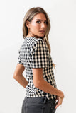 Callie Gingham Blouse in Black