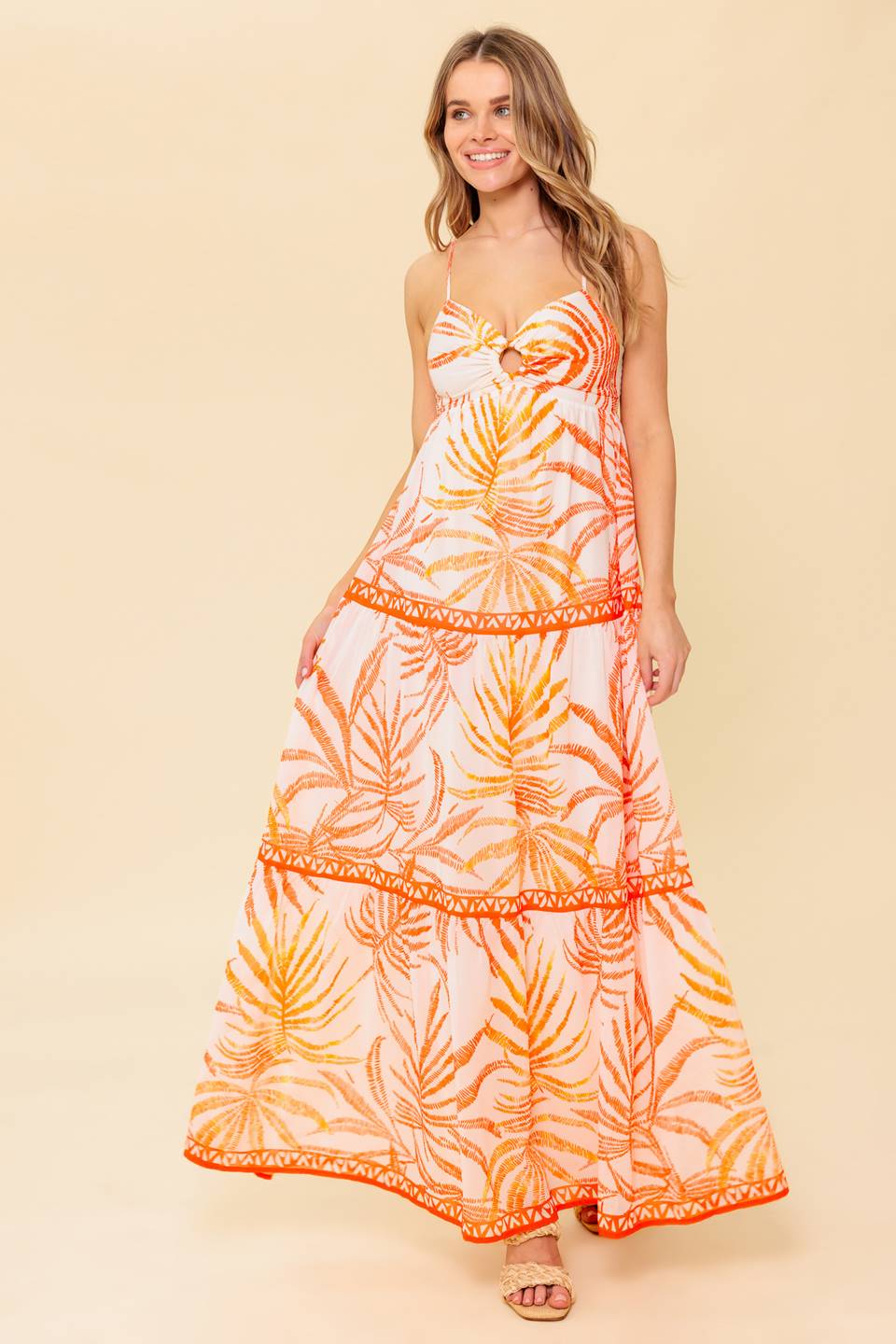 TROPICAL LAGOON O RING MAXI DRESS