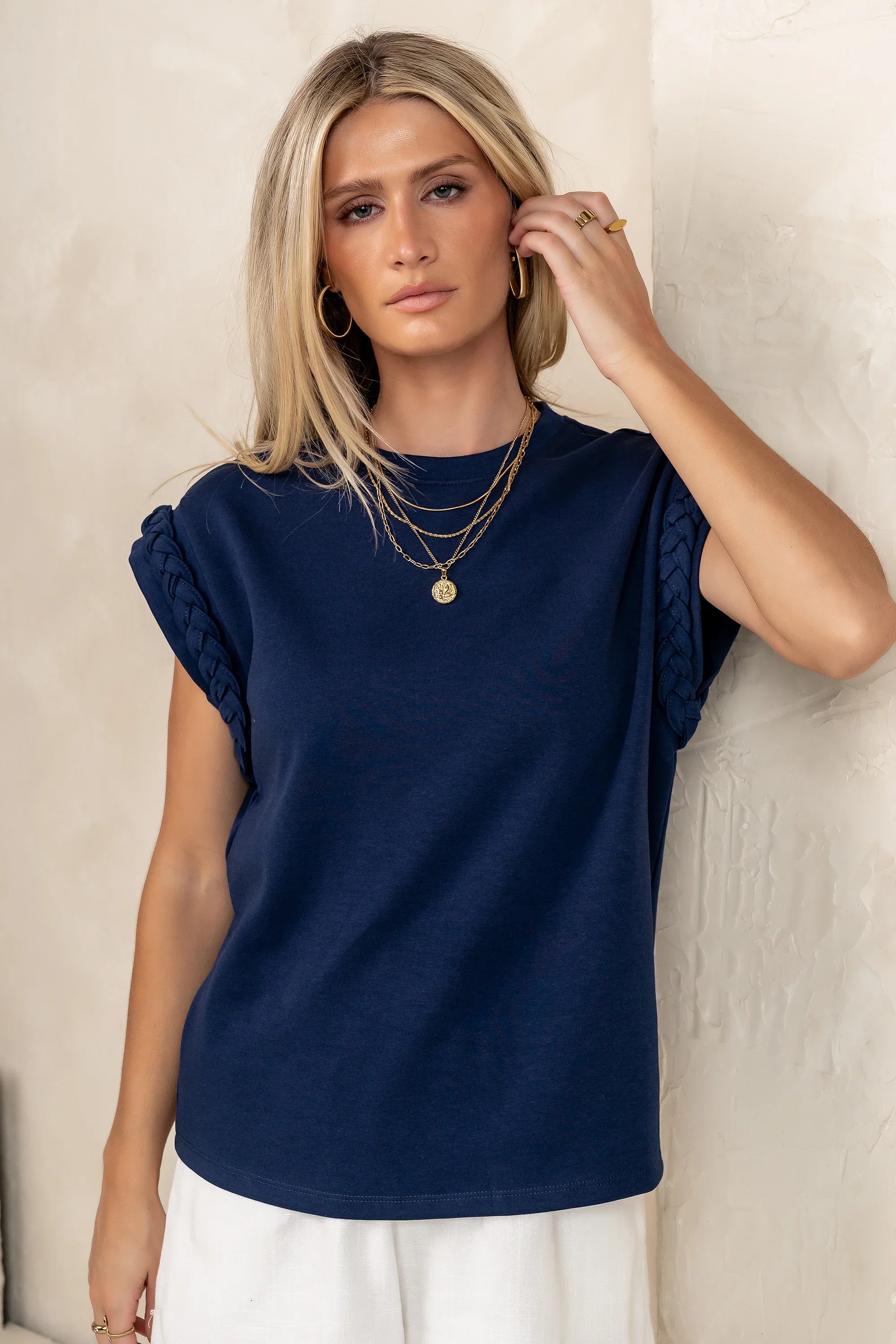 Tessa Knit Top in Navy FINAL SALE