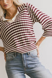 Mason Collared Sweater in Burgundy FINAL SALE