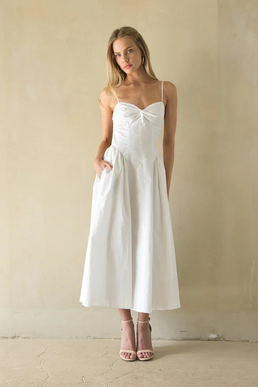NIA Destene Open Back Midi Dress
