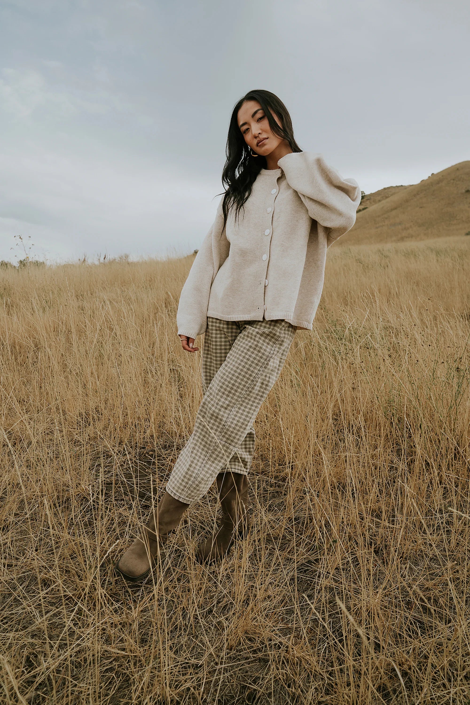 Nala Plaid Barrel Jeans FINAL SALE