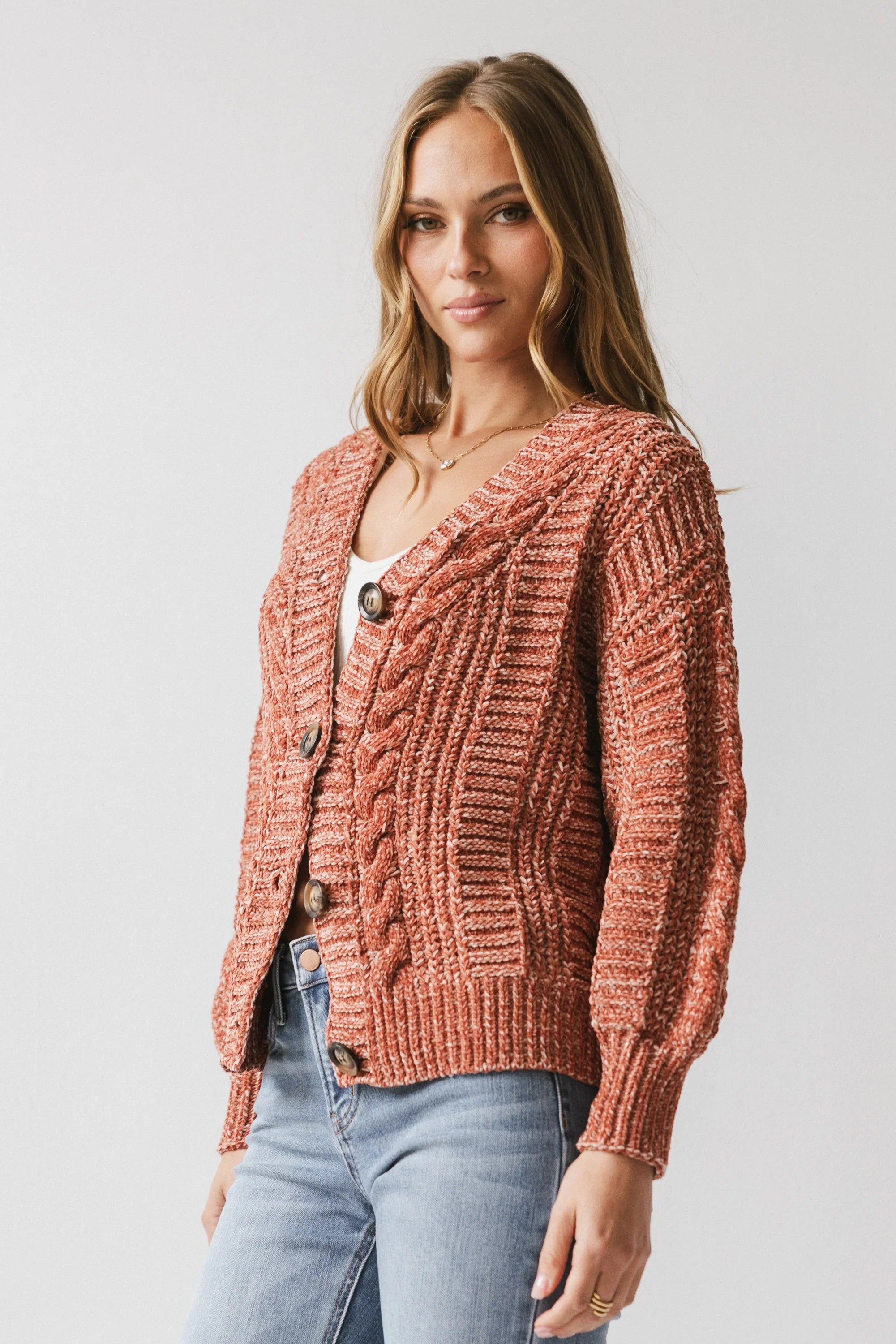Brett Oversized Cardigan in Brick FINAL SALE