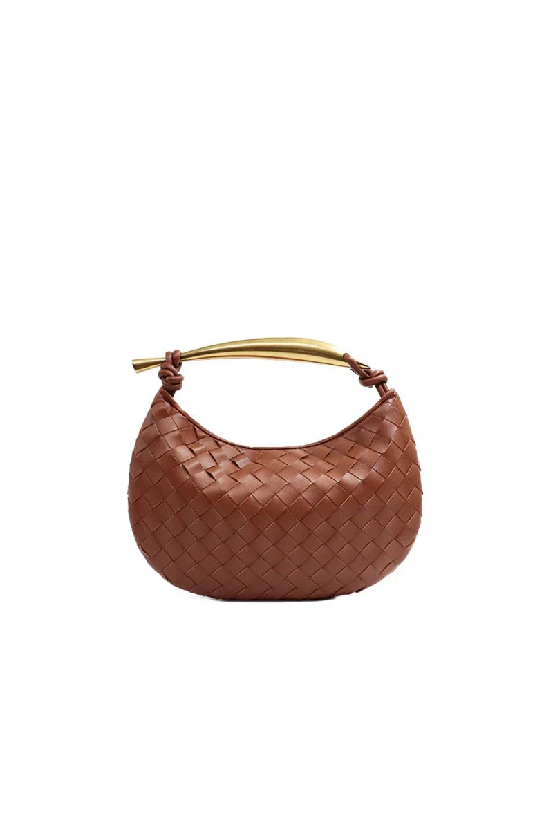 Womens Woven Dumpling Clutch Bag