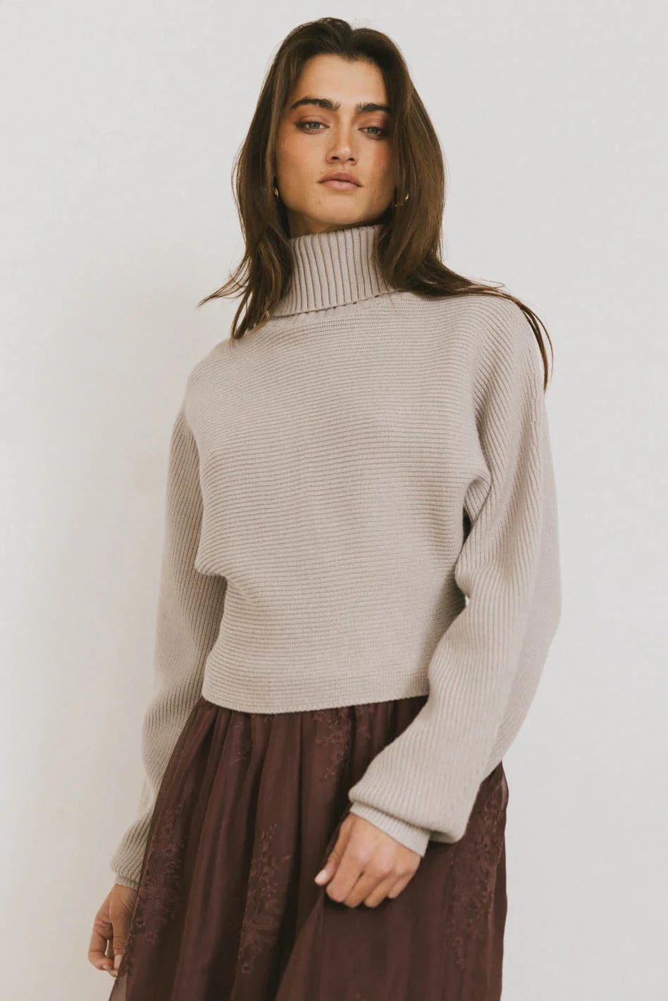 Gracelyn Turtleneck Sweater in Fog FINAL SALE