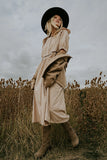 Berlin Corduroy Baby Doll Midi Dress in Taupe FINAL SALE