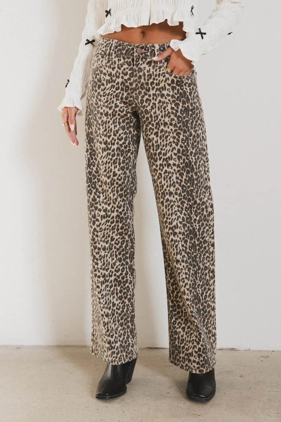 Marshall Straight Leg Jeans in Leopard