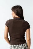 Marilyn Gathered Top in Brown