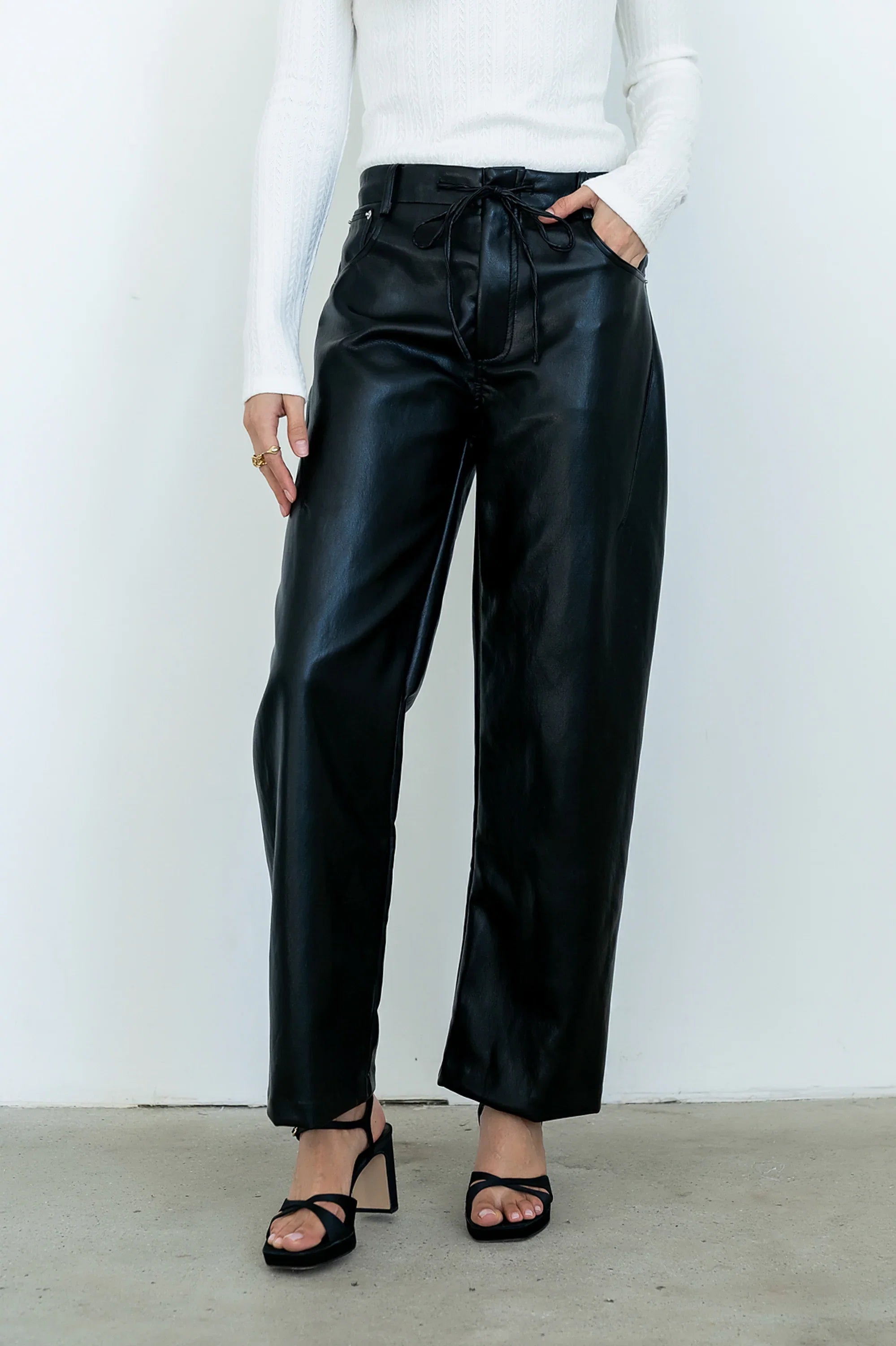 Priya Vegan Leather Wide Leg Pants FINAL SALE