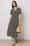 Malik Floral Midi Dress in Black FINAL SALE