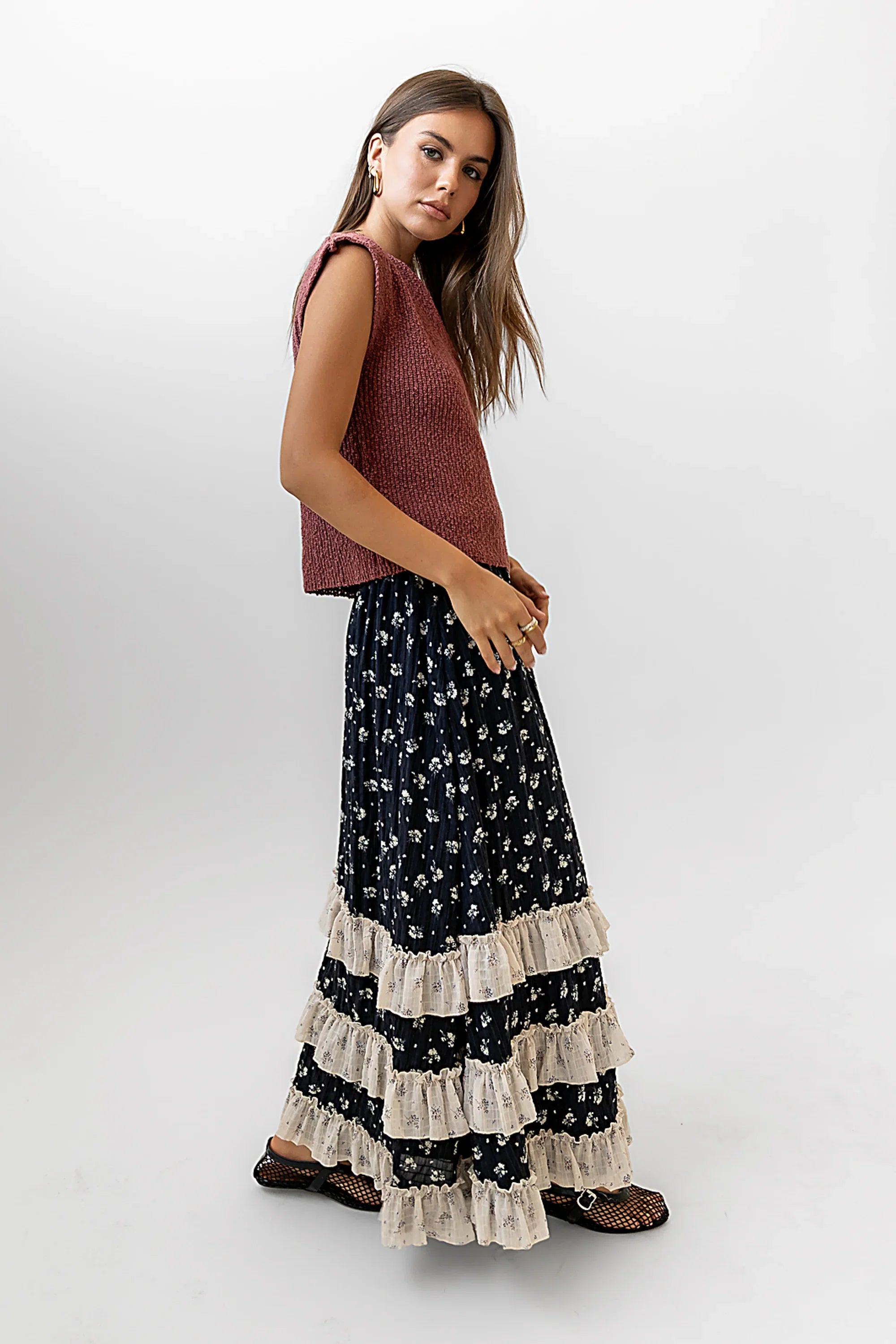 Aries Floral Maxi Skirt FINAL SALE