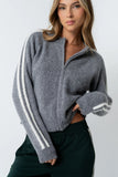 Joshua Striped Jacket in Heather Grey