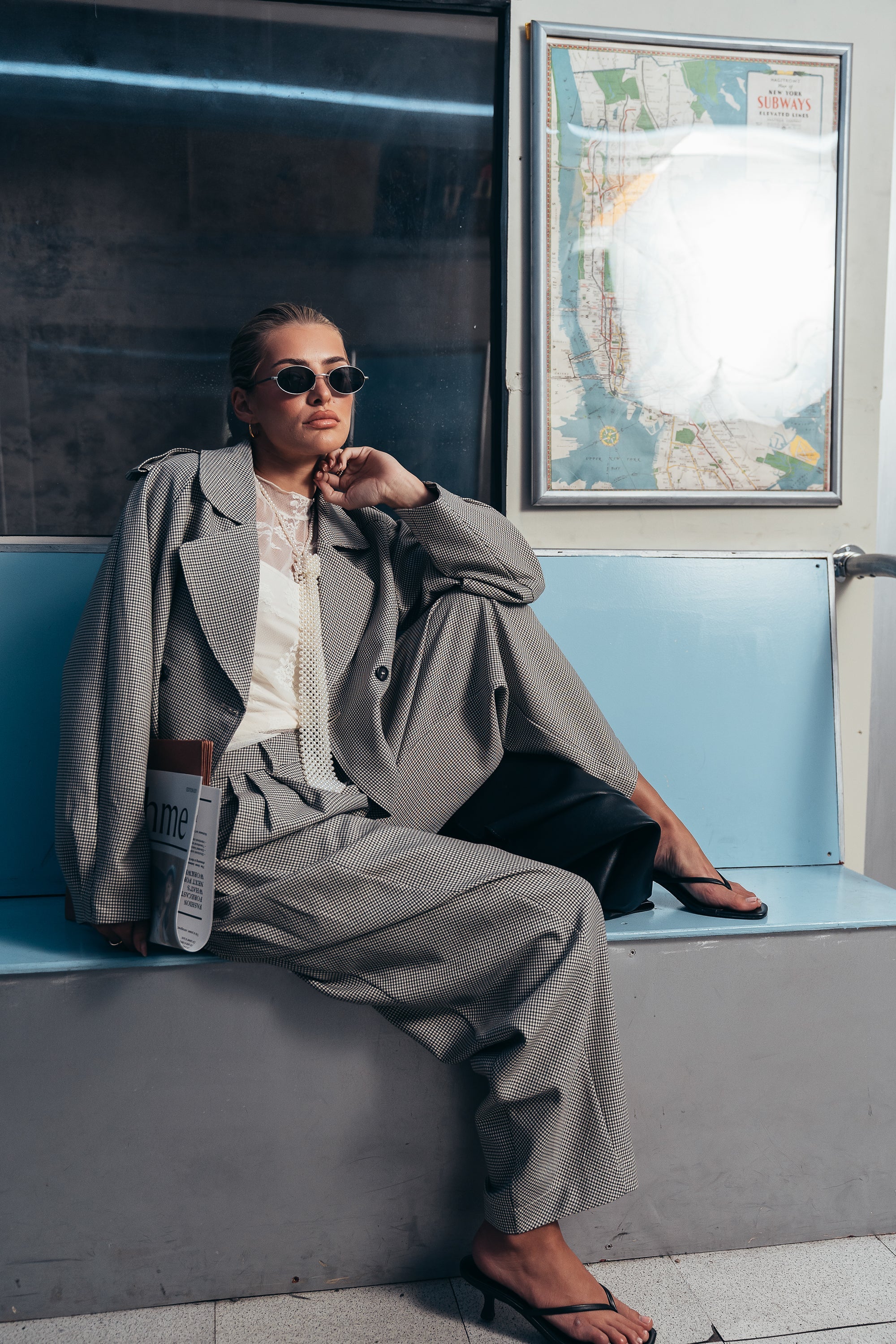 Abby Houndstooth Barrel Pants