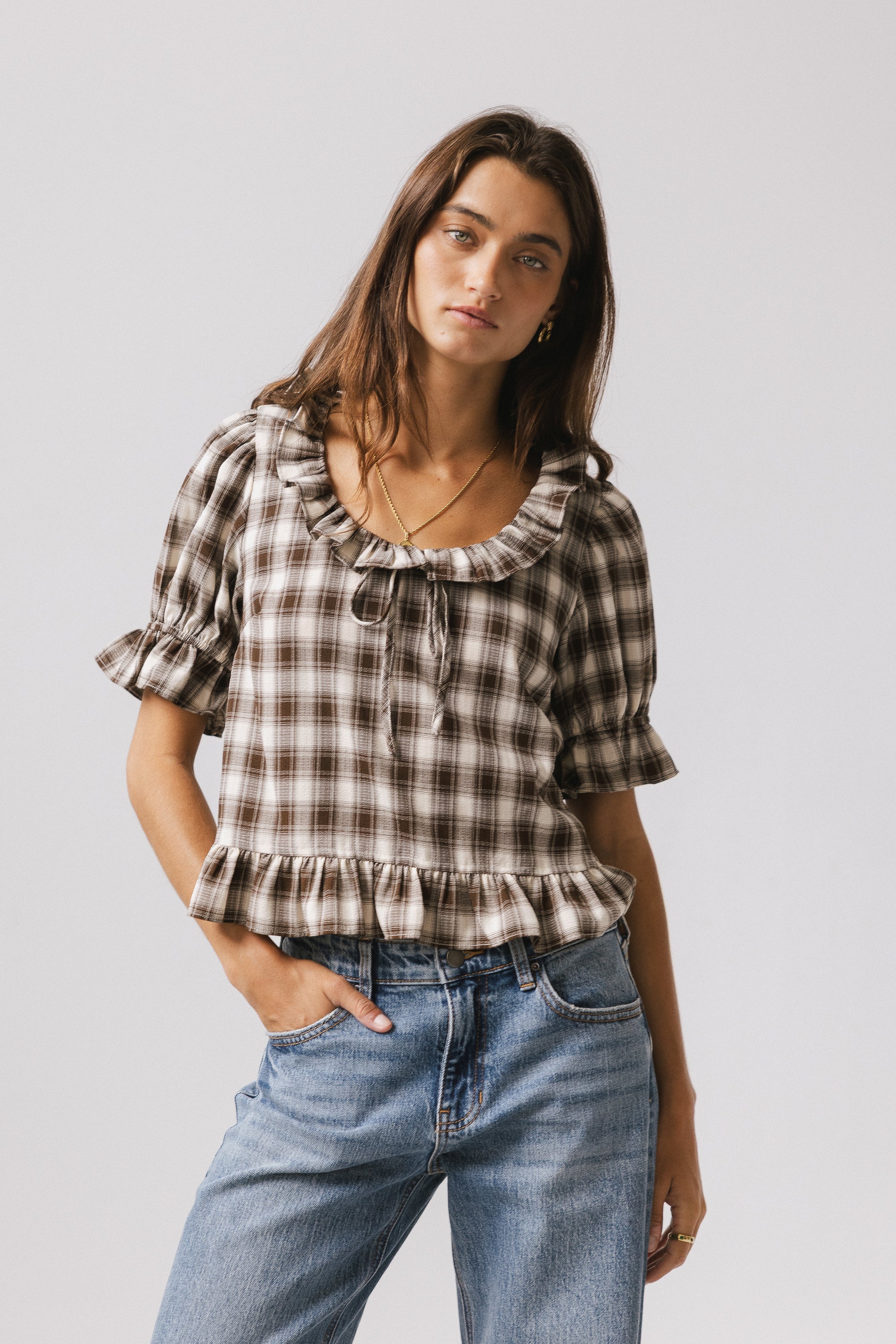 Liam Plaid Blouse