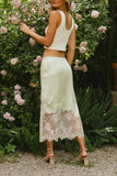 Frankie Asymmetrical Skirt in Lime FINAL SALE