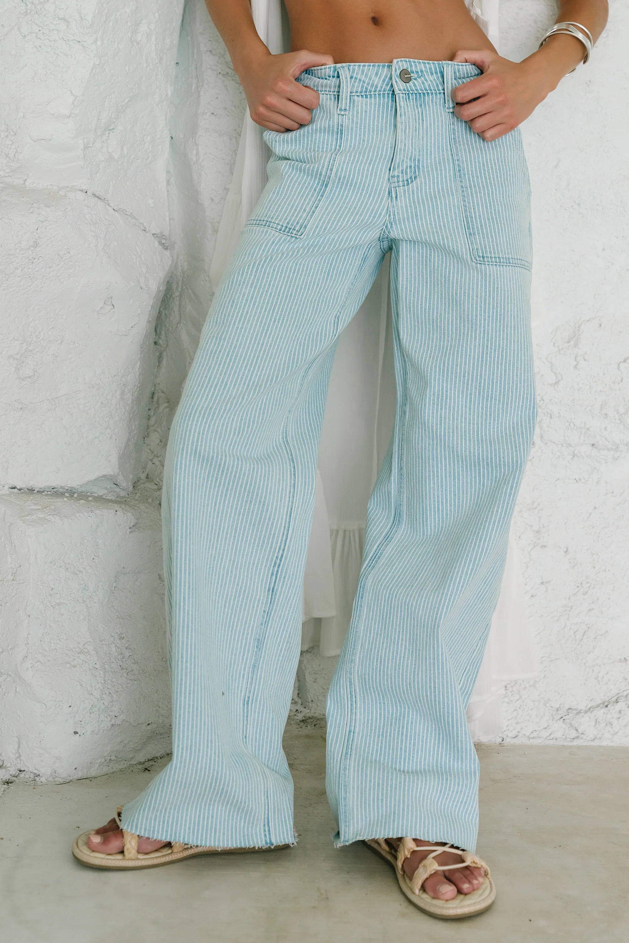 Sydney Striped Wide Leg Jeans