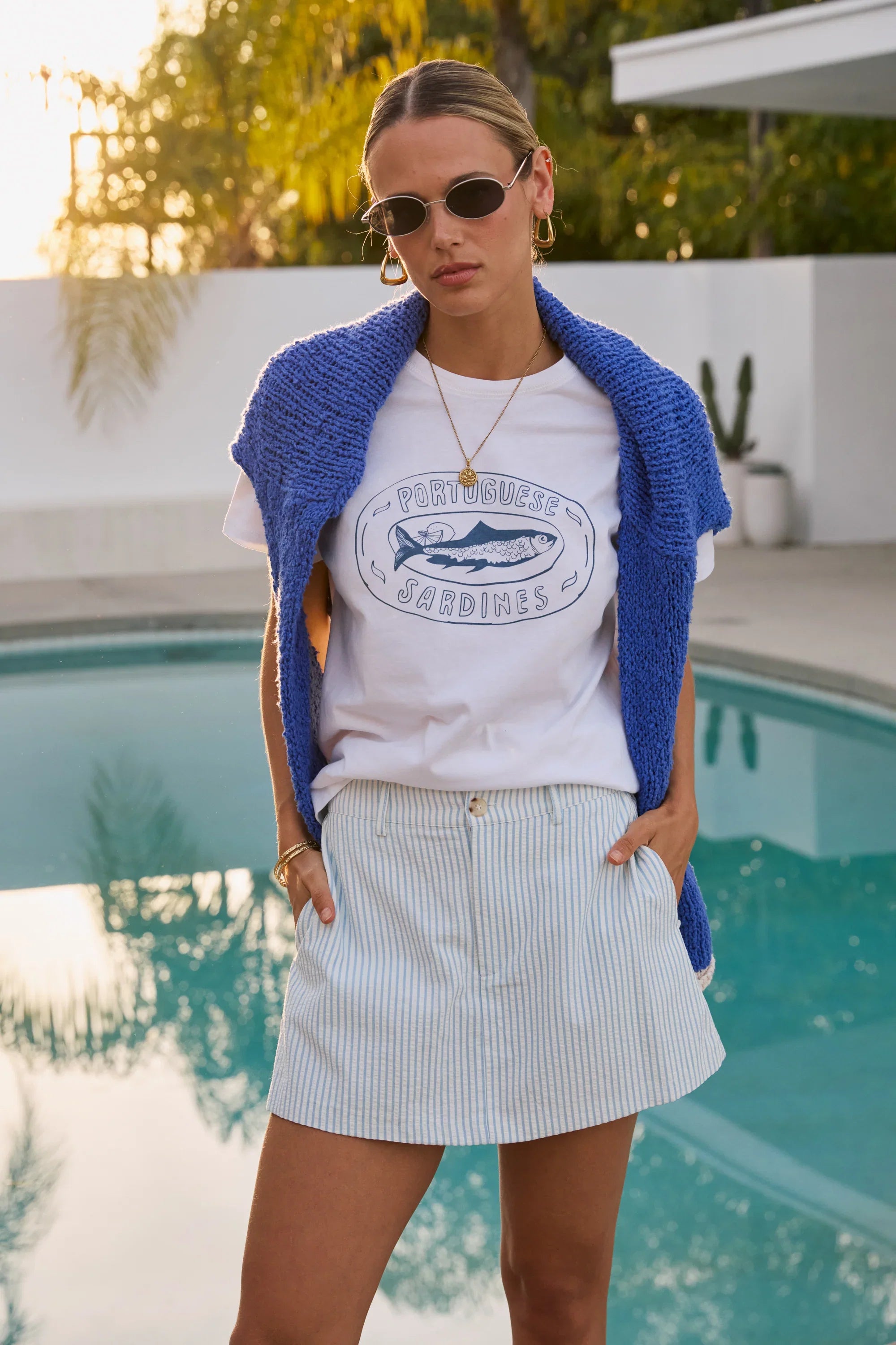 Jeremy Striped Skort in Blue