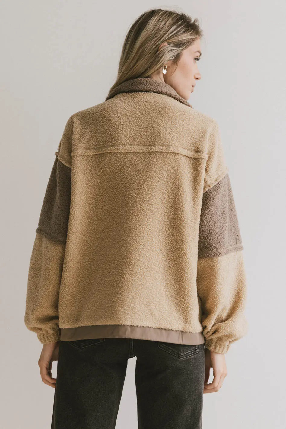 Indra Quarter Zip in Taupe FINAL SALE