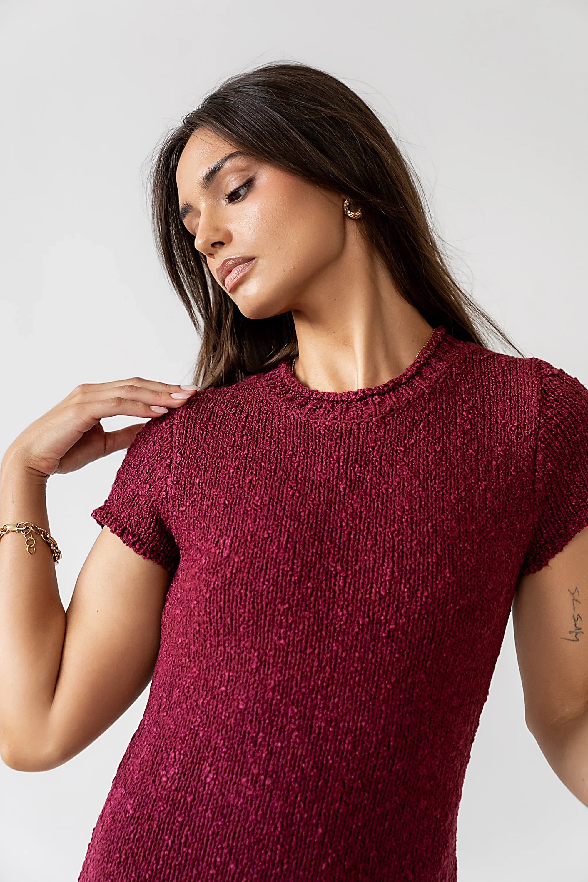 Hadley Knit Maxi Dress in Plum