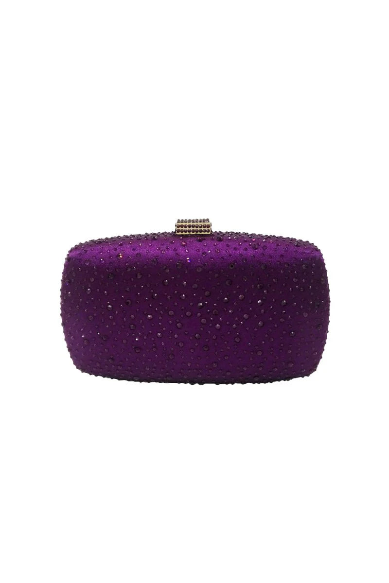 Womens Rhinestones Evening Clutch in Satin
