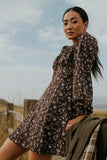 Myles Floral Mini Dress in Burgundy FINAL SALE