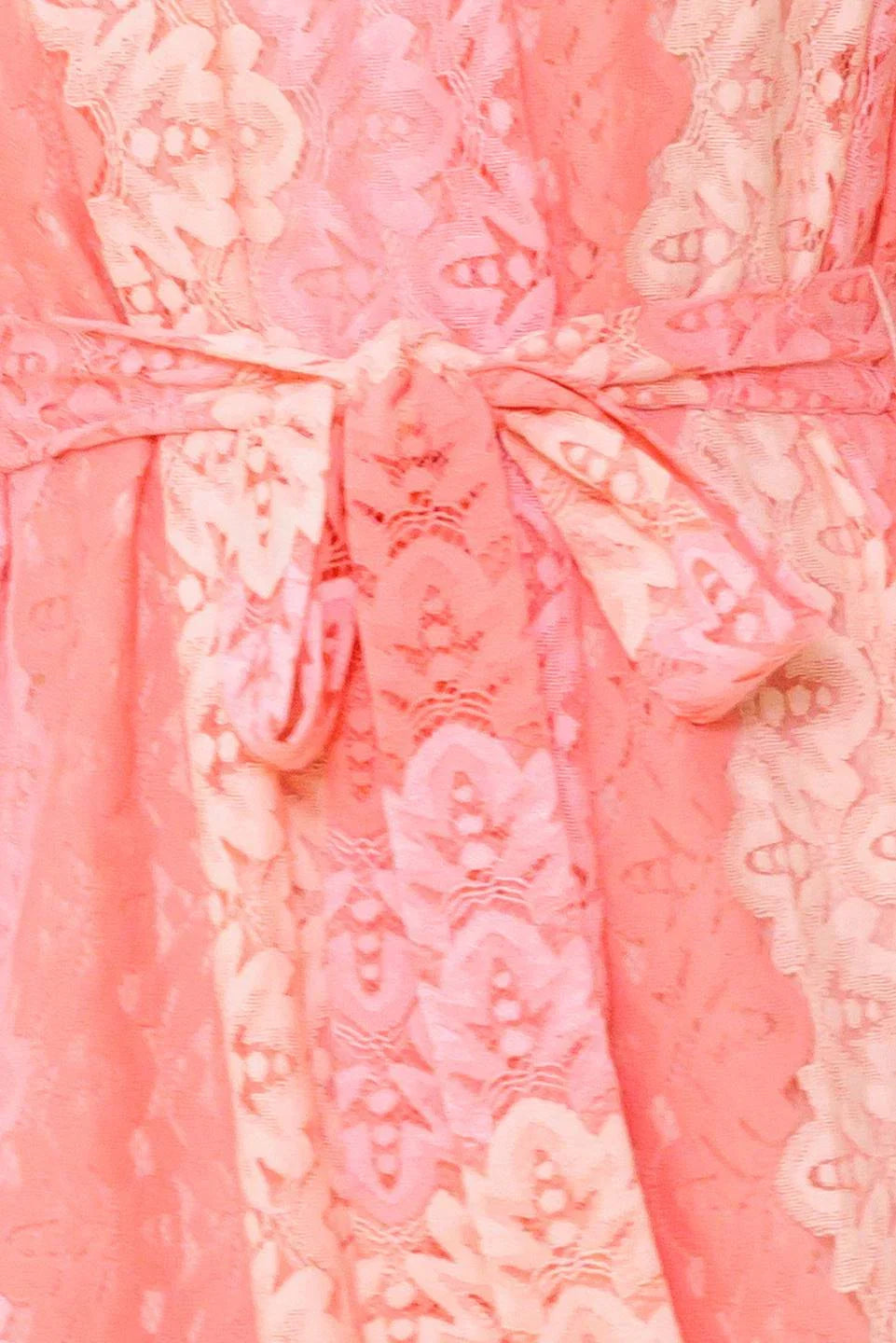 TAILOR MADE LACE MIDI DRESS PEACH