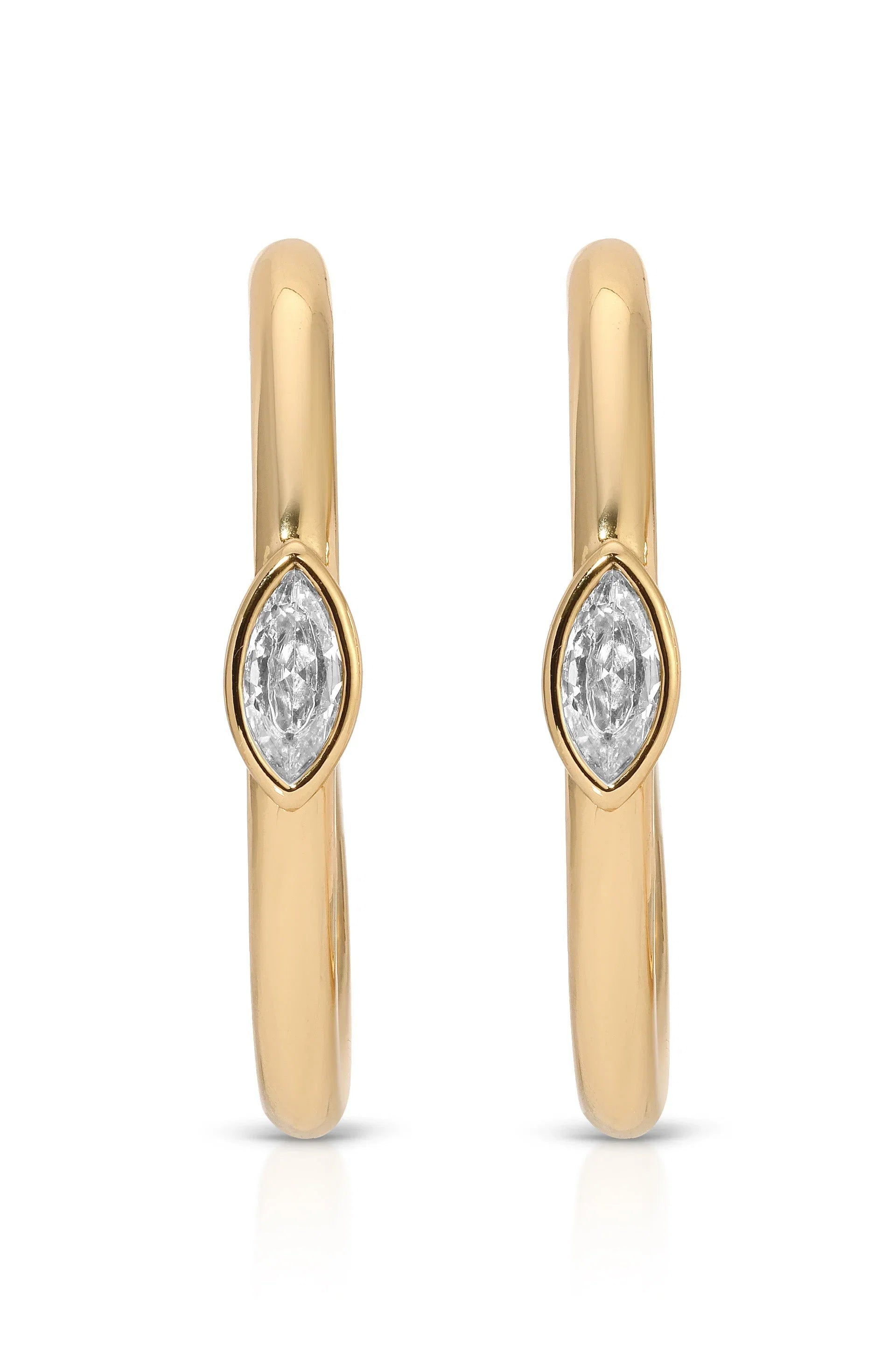 Large Marquise Crystal Hoops