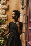 Neve Textured Midi Dress in Black FINAL SALE