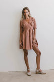 Lorna Mini Dress in Rust FINAL SALE
