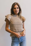 Shelly Ruffle Sweater in Natural FINAL SALE