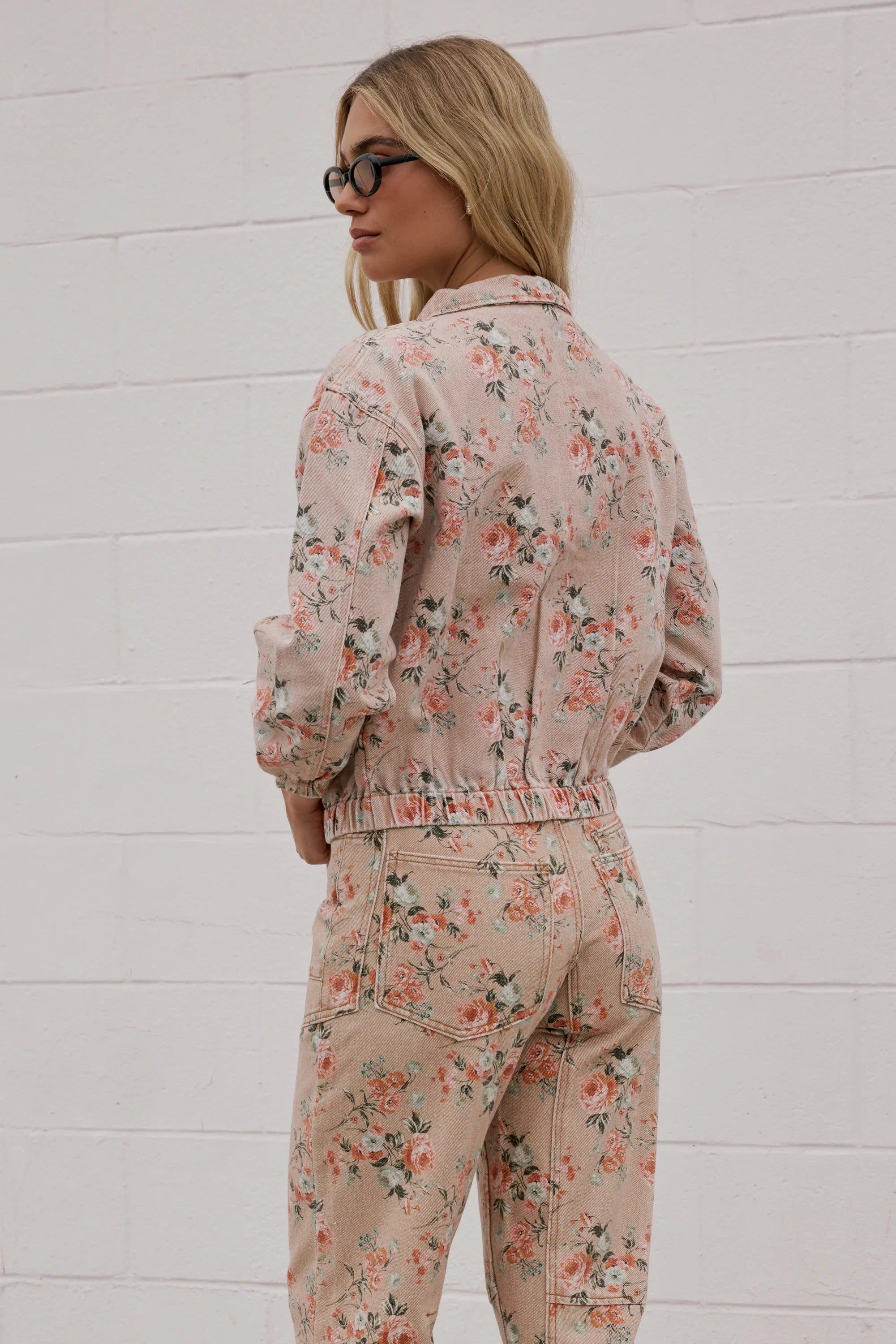 Kellie Floral Bomber Jacket in Vintage Ginger FINAL SALE