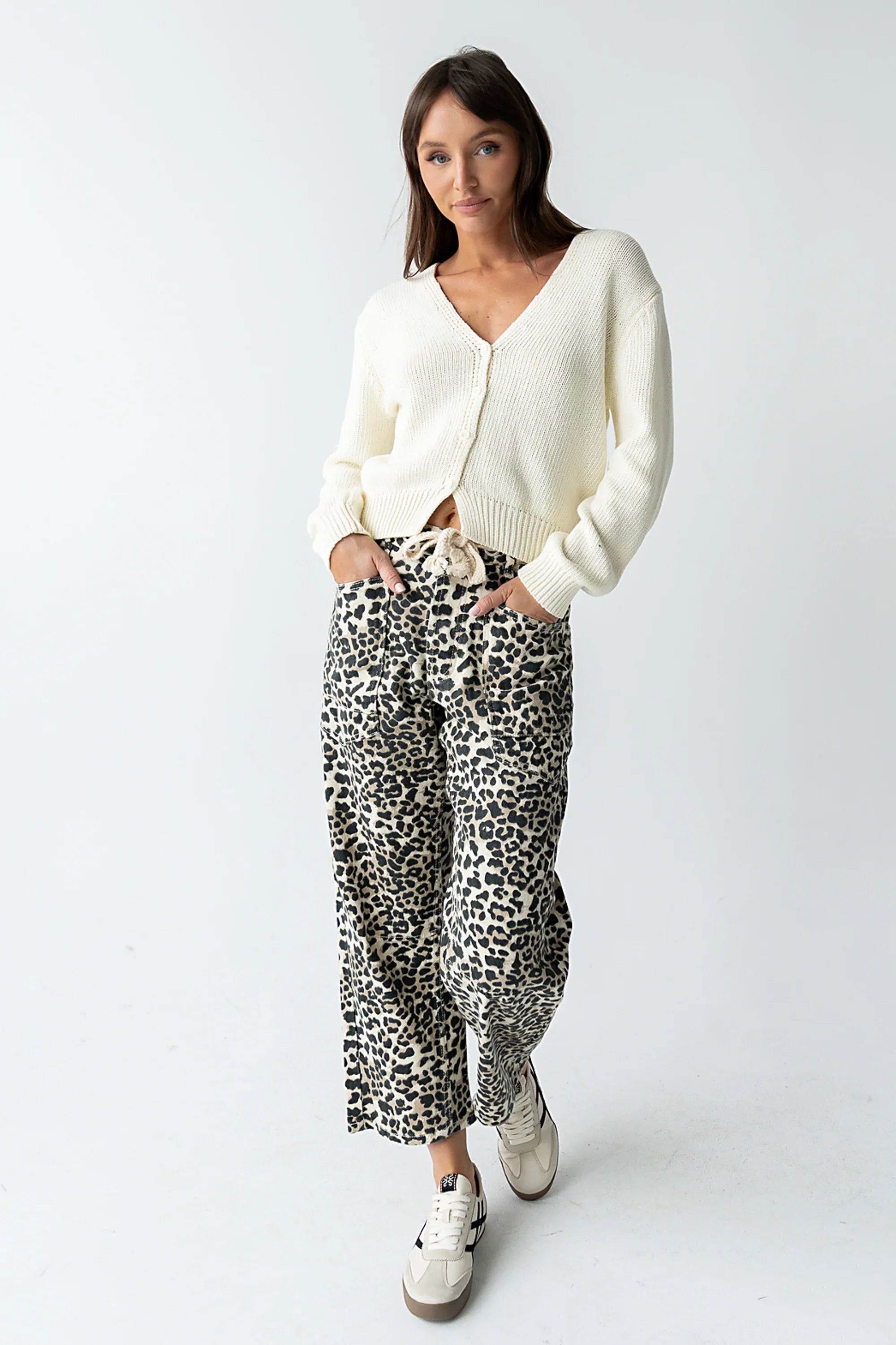 Jocelyn Barrel Jeans in Leopard