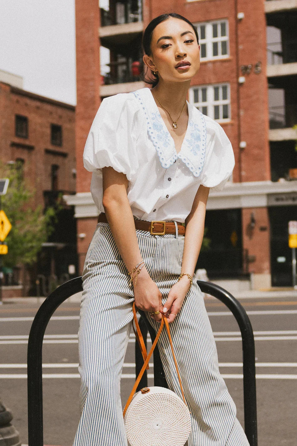 Lara Embroidered Blouse in Off White FINAL SALE