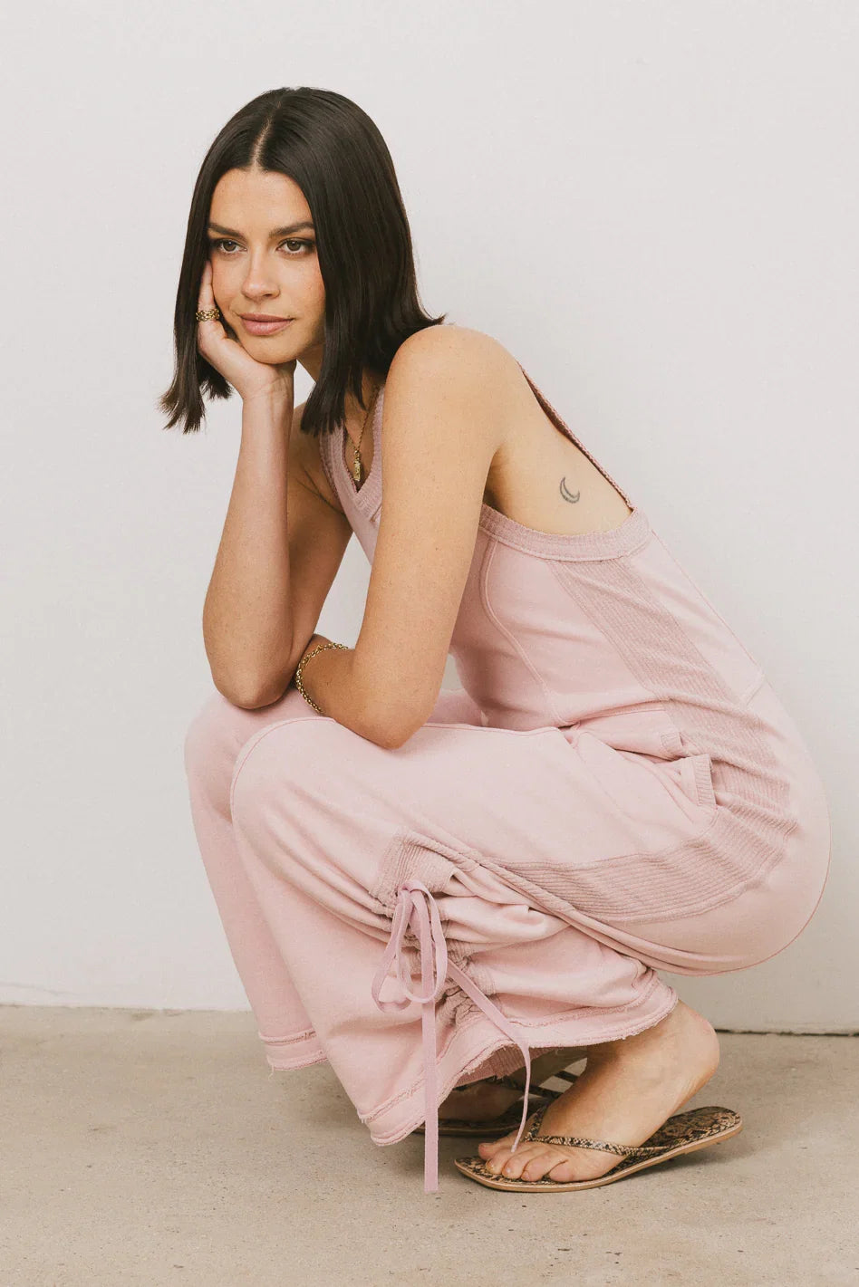 Tristan Knit Jumpsuit in Pink FINAL SALE