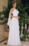 VENUS GOWN OFF WHITE ONE SHOULDER CHIFFON DRESS
