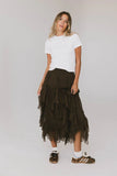 Emerson Ruffled Maxi Skirt in Brown FINAL SALE