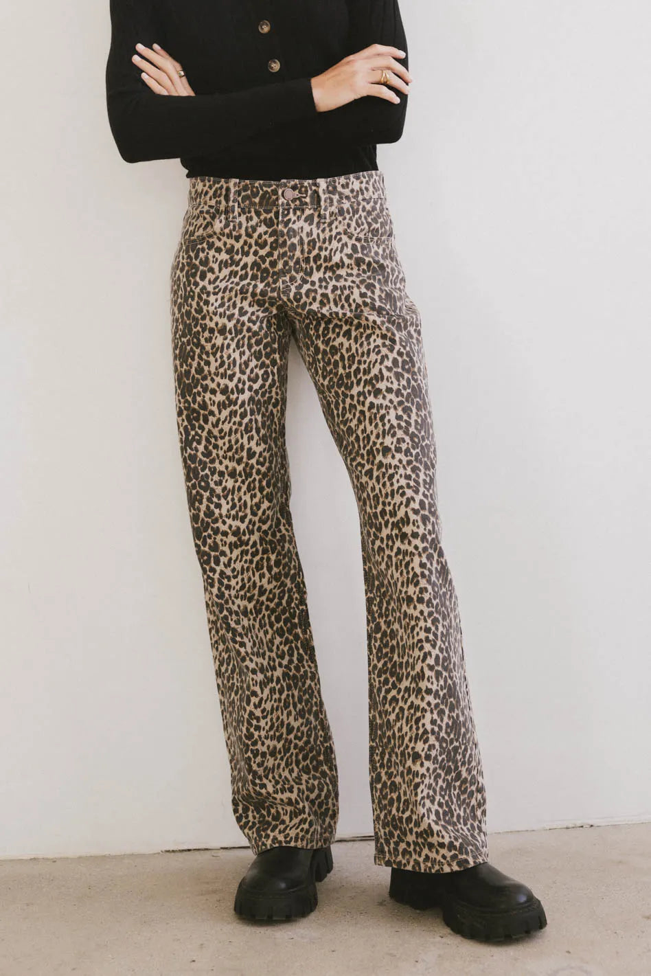 Marshall Straight Leg Jeans in Leopard