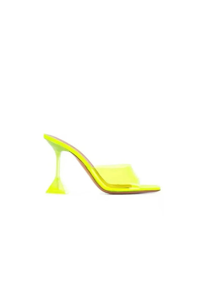 Pink High Heel Naked Mules Sandals