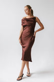 Marcella Satin Midi Dress