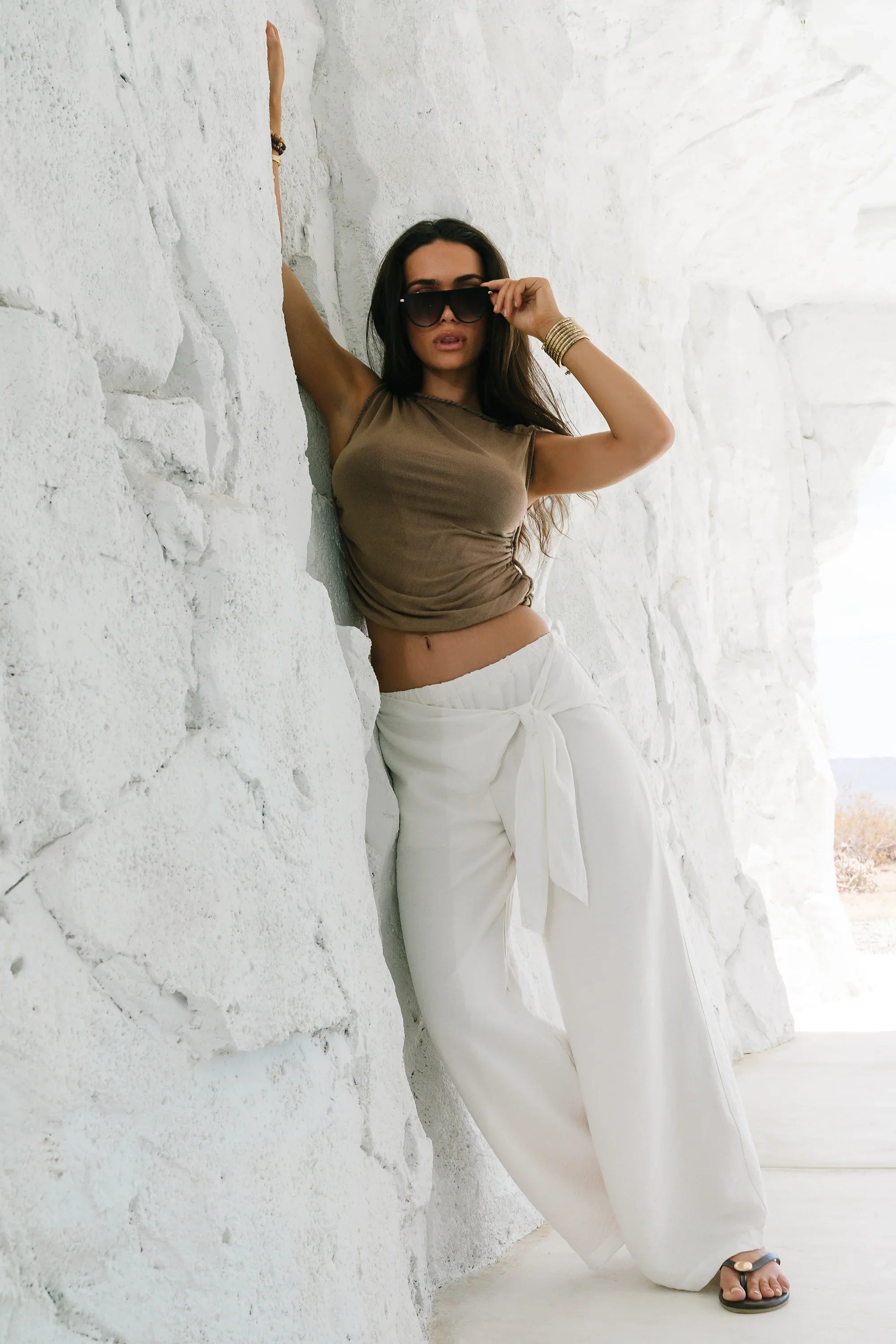 Maia Braided Top in Brown